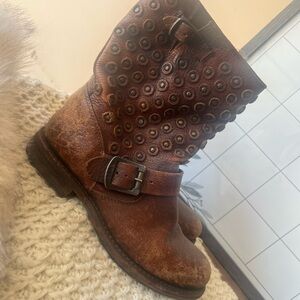 Frye Brown Combat & Moto Boots